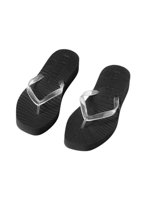 Tapered Platform sandal Black Clear Transparent Sleepers 